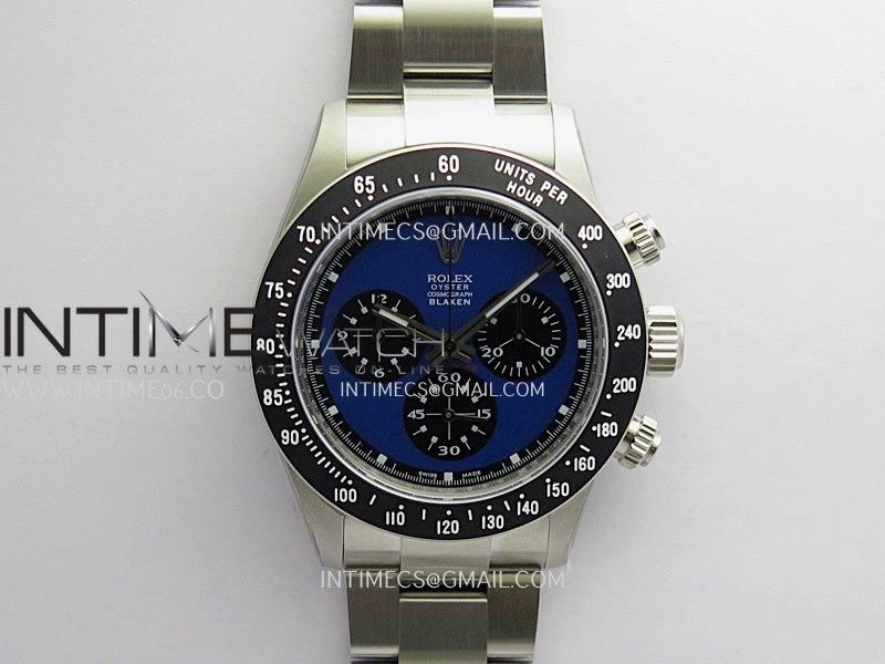 Daytona 116500 Blacken 904L SS PMSF 1:1 Best Edition Blue Dial On 904L SS Bracelet DD4130
