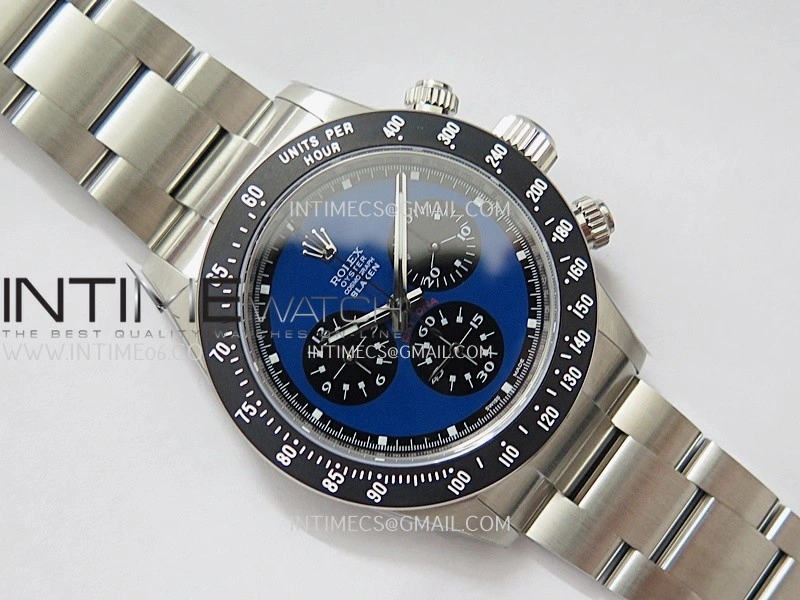 Daytona 116500 Blacken 904L SS PMSF 1:1 Best Edition Blue Dial On 904L SS Bracelet DD4130