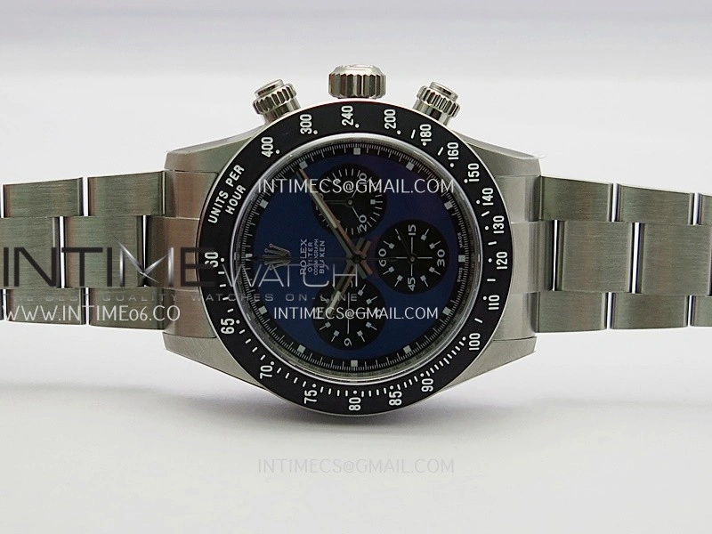 Daytona 116500 Blacken 904L SS PMSF 1:1 Best Edition Blue Dial On 904L SS Bracelet DD4130