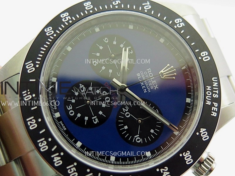 Daytona 116500 Blacken 904L SS PMSF 1:1 Best Edition Blue Dial On 904L SS Bracelet DD4130