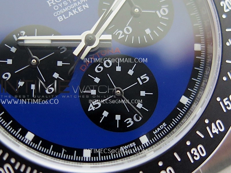 Daytona 116500 Blacken 904L SS PMSF 1:1 Best Edition Blue Dial On 904L SS Bracelet DD4130