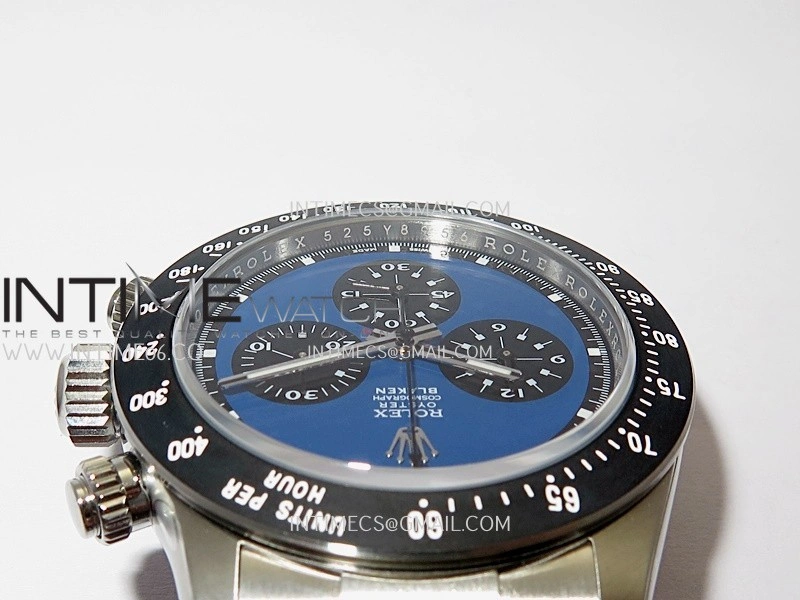Daytona 116500 Blacken 904L SS PMSF 1:1 Best Edition Blue Dial On 904L SS Bracelet DD4130