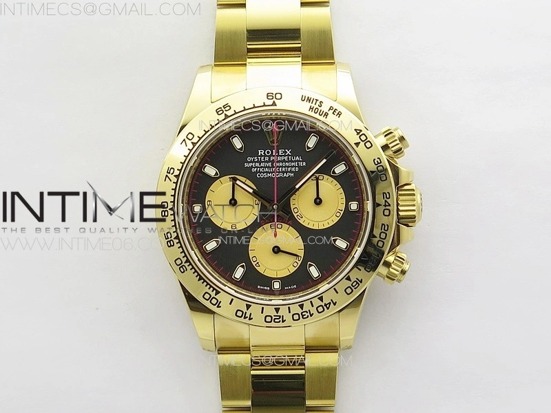 Daytona 116508 YG BTF 1:1 Best Edition 904L SS Case and Bracelet Black Sticks Dial SA4130