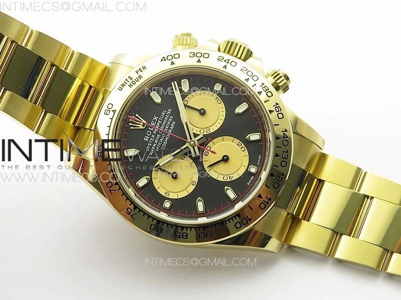 Daytona 116508 YG BTF 1:1 Best Edition 904L SS Case and Bracelet Black Sticks Dial SA4130