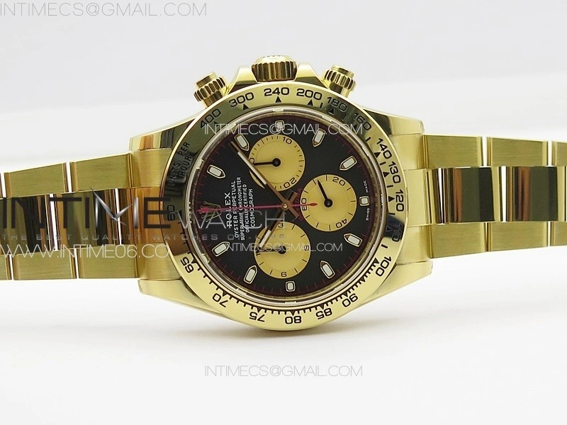 Daytona 116508 YG BTF 1:1 Best Edition 904L SS Case and Bracelet Black Sticks Dial SA4130