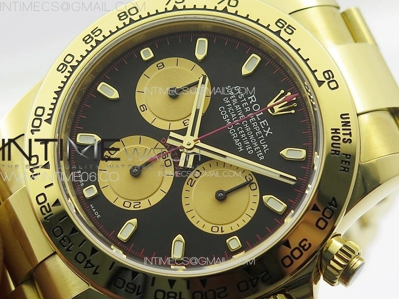 Daytona 116508 YG BTF 1:1 Best Edition 904L SS Case and Bracelet Black Sticks Dial SA4130