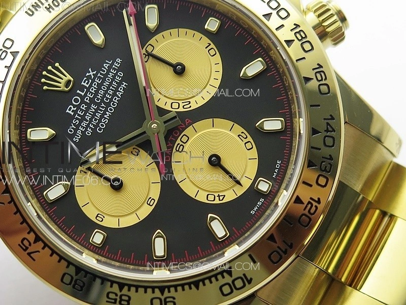 Daytona 116508 YG BTF 1:1 Best Edition 904L SS Case and Bracelet Black Sticks Dial SA4130