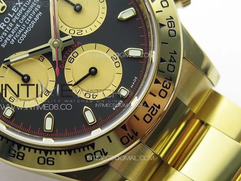 Daytona 116508 YG BTF 1:1 Best Edition 904L SS Case and Bracelet Black Sticks Dial SA4130