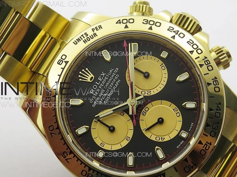 Daytona 116508 YG BTF 1:1 Best Edition 904L SS Case and Bracelet Black Sticks Dial SA4130