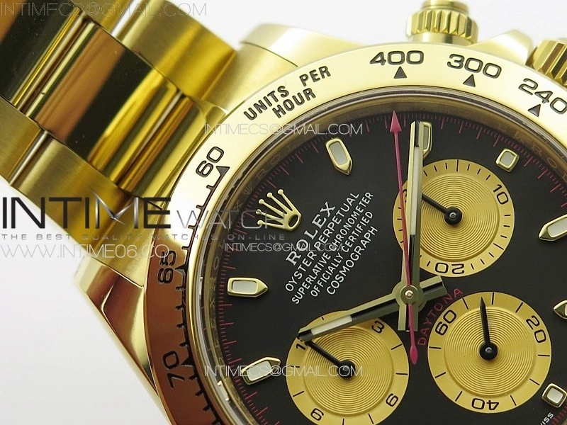 Daytona 116508 YG BTF 1:1 Best Edition 904L SS Case and Bracelet Black Sticks Dial SA4130