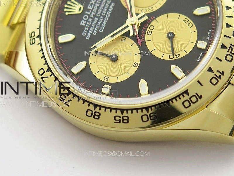 Daytona 116508 YG BTF 1:1 Best Edition 904L SS Case and Bracelet Black Sticks Dial SA4130