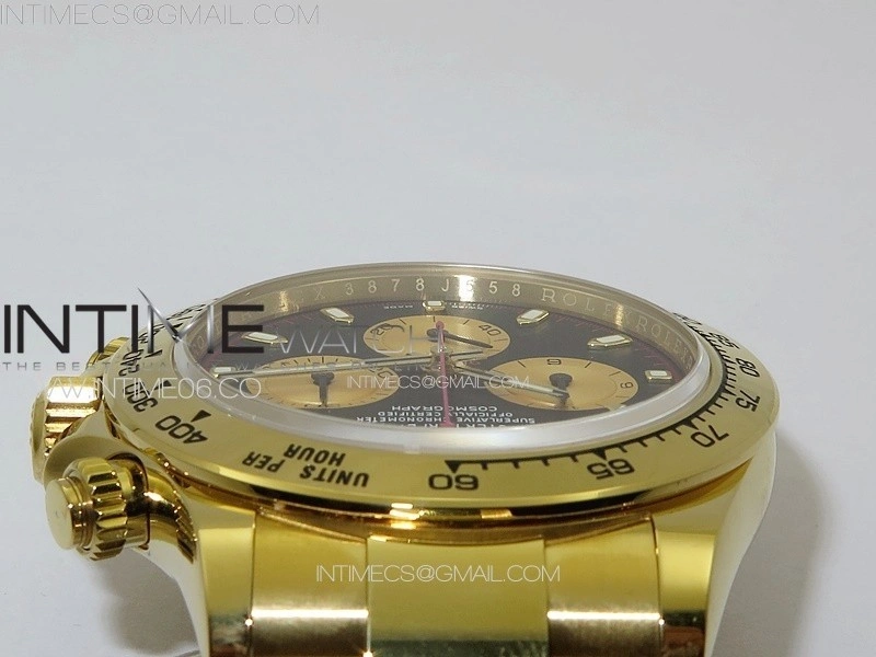 Daytona 116508 YG BTF 1:1 Best Edition 904L SS Case and Bracelet Black Sticks Dial SA4130