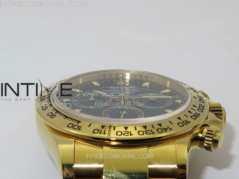 Daytona 116508 YG BTF 1:1 Best Edition 904L SS Case and Bracelet Green Sticks Dial SA4130