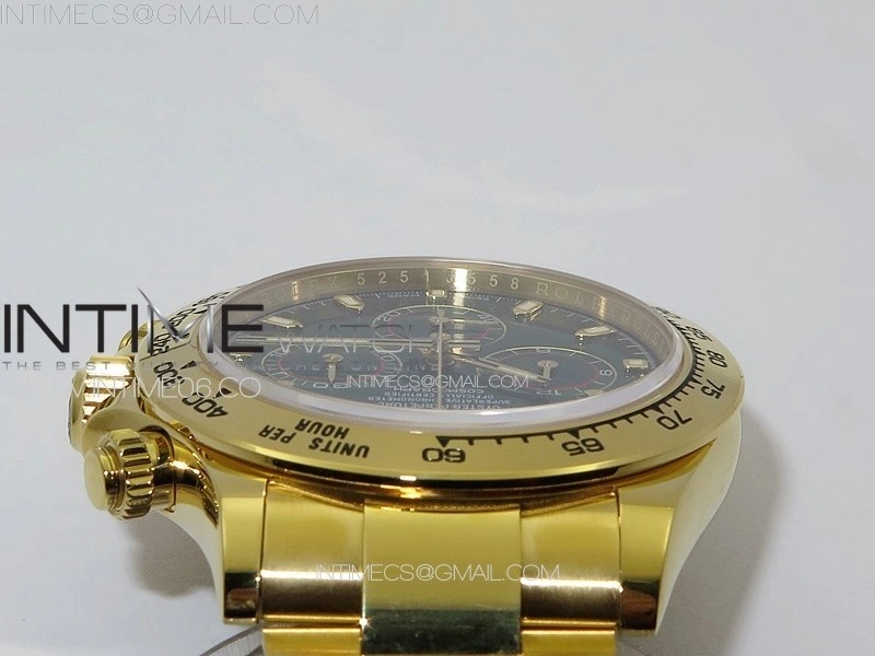 Daytona 116508 YG BTF 1:1 Best Edition 904L SS Case and Bracelet Green Sticks Dial SA4130