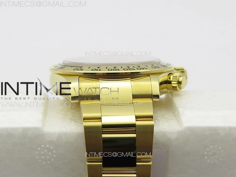 Daytona 116508 YG BTF 1:1 Best Edition 904L SS Case and Bracelet Green Sticks Dial SA4130