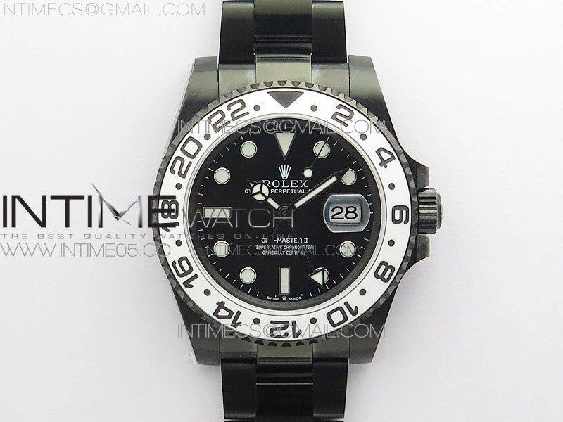 GMT-Master II 116710 DLC White Ceramic 904L Steel VRF 1:1 Best Edition Black Dial SA3186 CHS V2