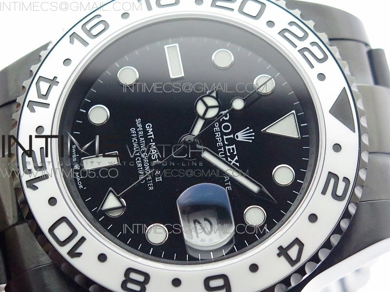 GMT-Master II 116710 DLC White Ceramic 904L Steel VRF 1:1 Best Edition Black Dial SA3186 CHS V2