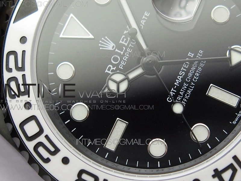 GMT-Master II 116710 DLC White Ceramic 904L Steel VRF 1:1 Best Edition Black Dial SA3186 CHS V2