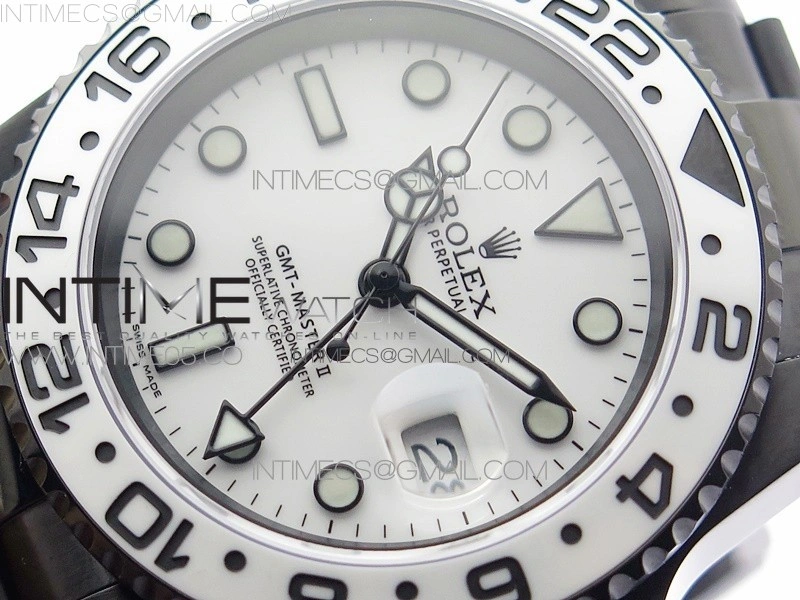 GMT-Master II 116710 DLC White Ceramic 904L Steel VRF 1:1 Best Edition White Dial SA3186 CHS V2