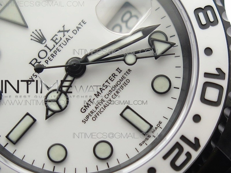 GMT-Master II 116710 DLC White Ceramic 904L Steel VRF 1:1 Best Edition White Dial SA3186 CHS V2
