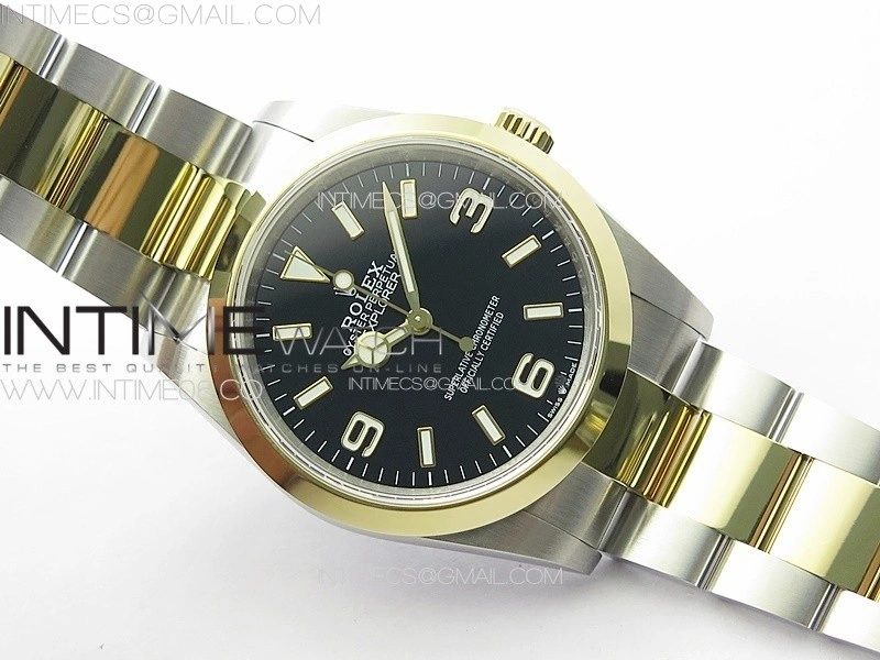 Explorer 124273 36mm 904L Steel GMF 1:1 Best Edition Black Dial on SS YG Bracelet VR3230 V2