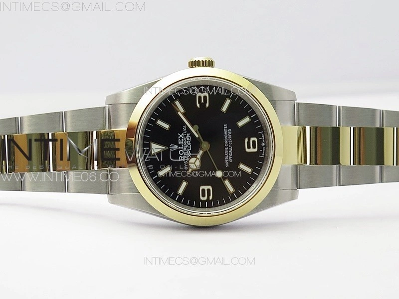 Explorer 124273 36mm 904L Steel GMF 1:1 Best Edition Black Dial on SS YG Bracelet VR3230 V2