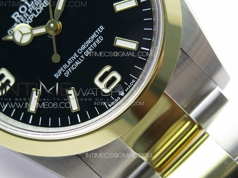 Explorer 124273 36mm 904L Steel GMF 1:1 Best Edition Black Dial on SS YG Bracelet VR3230 V2