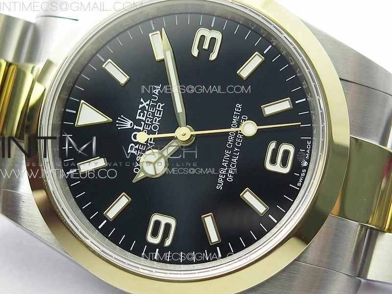 Explorer 124273 36mm 904L Steel GMF 1:1 Best Edition Black Dial on SS YG Bracelet VR3230 V2