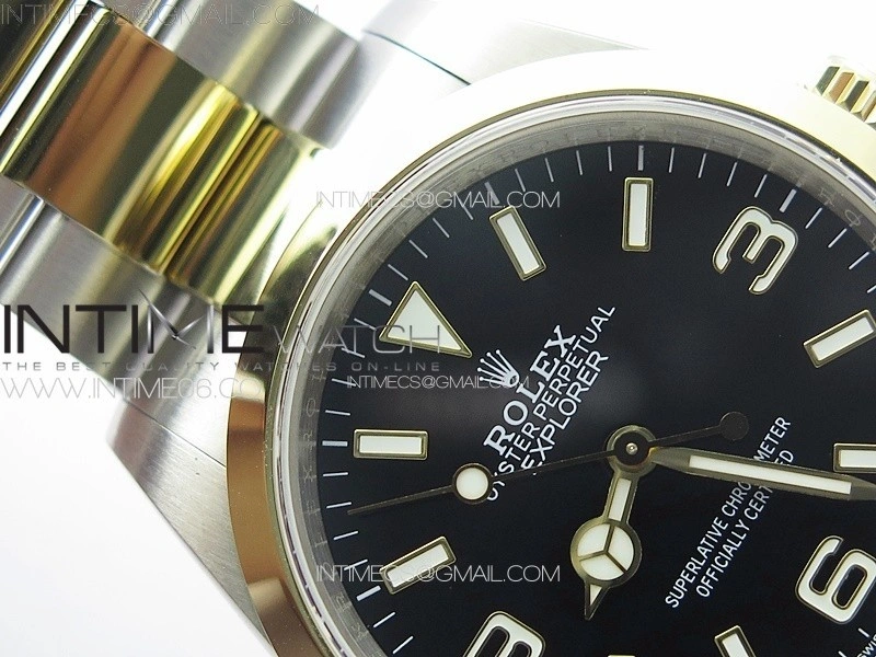 Explorer 124273 36mm 904L Steel GMF 1:1 Best Edition Black Dial on SS YG Bracelet VR3230 V2