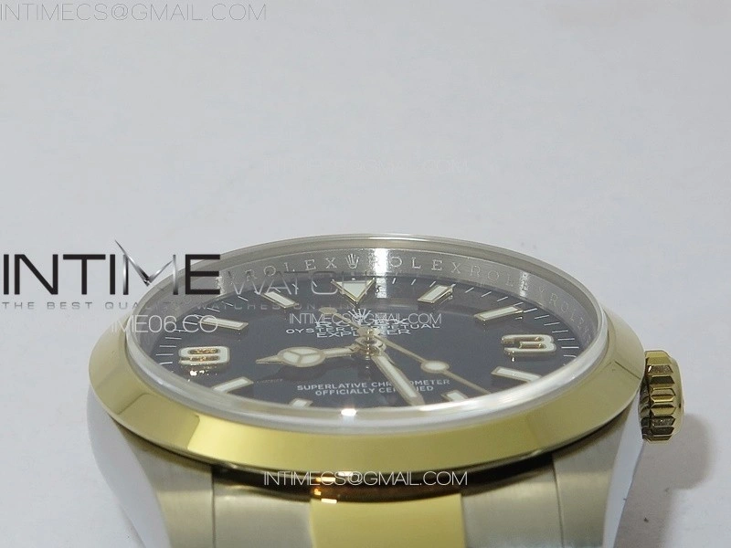 Explorer 124273 36mm 904L Steel GMF 1:1 Best Edition Black Dial on SS YG Bracelet VR3230 V2