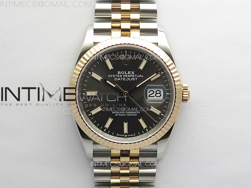 DateJust 36 SS 126231 VSF 1:1 Best Edition 904L Steel Gray Stick Dial on Jubilee Bracelet VS3235