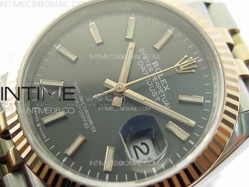 DateJust 36 SS 126231 VSF 1:1 Best Edition 904L Steel Gray Stick Dial on Jubilee Bracelet VS3235