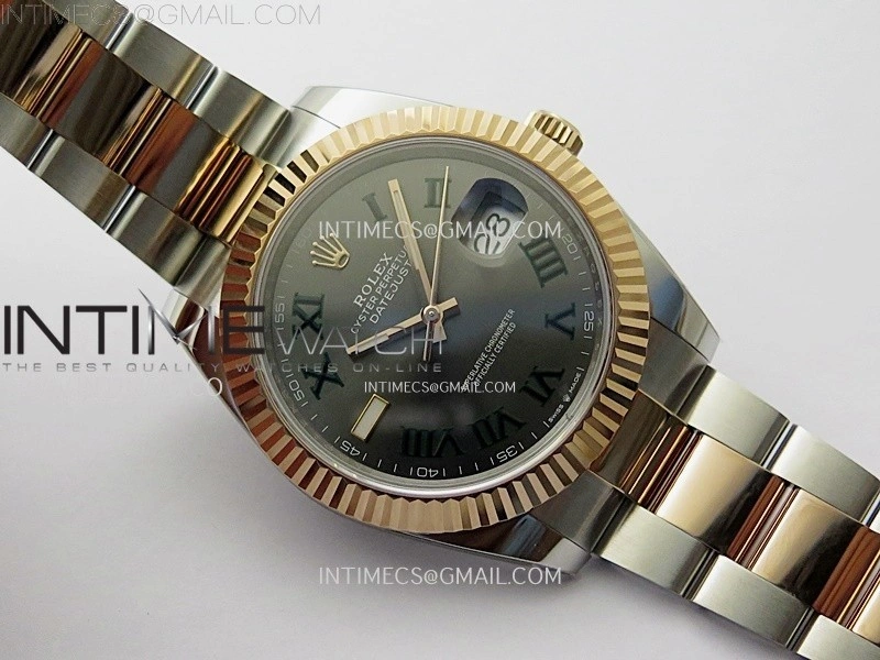 DateJust 41mm 126331 904 SS RG AR+F 1:1 Gray Dial Roman Markers On SS RG Oyster Bracelet DD3235 V2