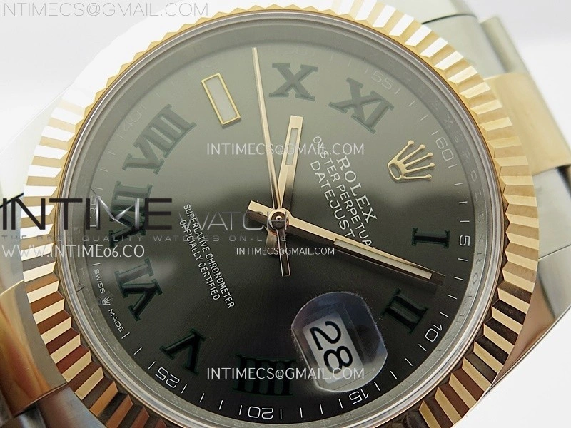 DateJust 41mm 126331 904 SS RG AR+F 1:1 Gray Dial Roman Markers On SS RG Oyster Bracelet DD3235 V2