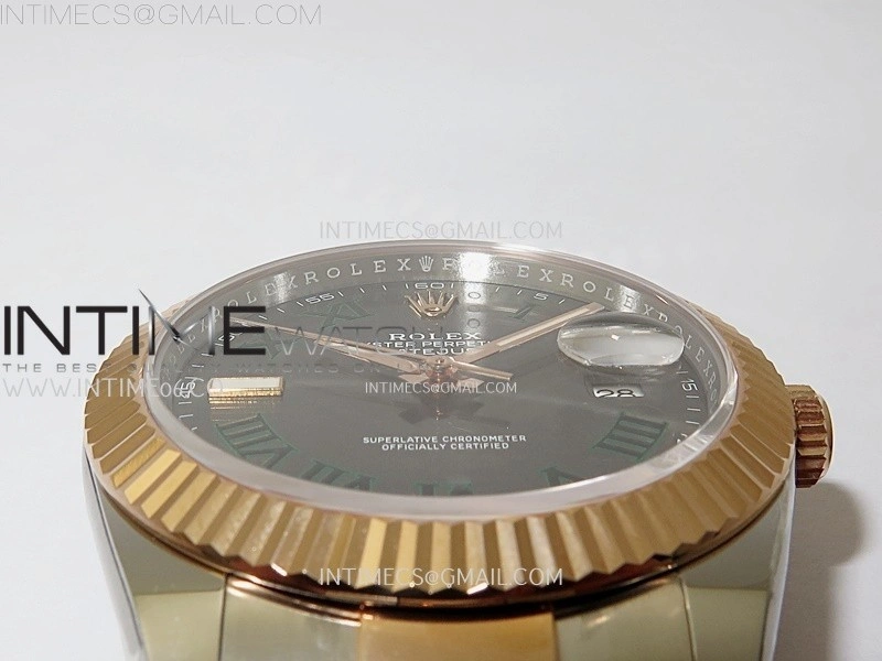 DateJust 41mm 126331 904 SS RG AR+F 1:1 Gray Dial Roman Markers On SS RG Oyster Bracelet DD3235 V2