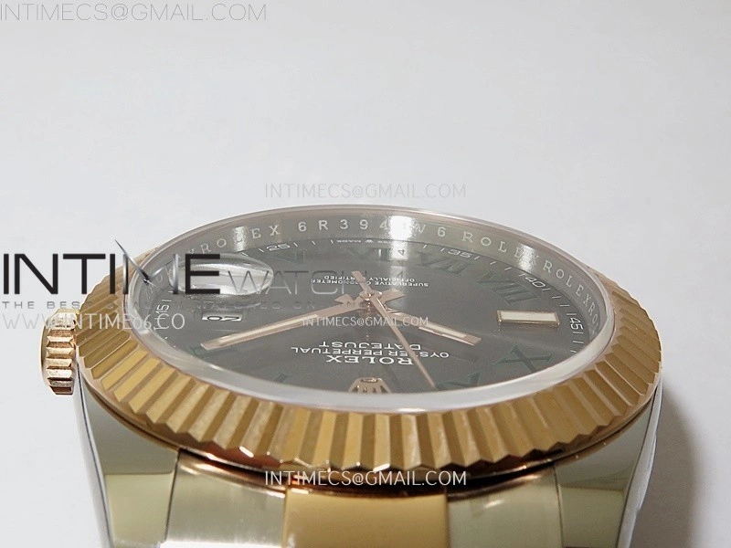 DateJust 41mm 126331 904 SS RG AR+F 1:1 Gray Dial Roman Markers On SS RG Oyster Bracelet DD3235 V2