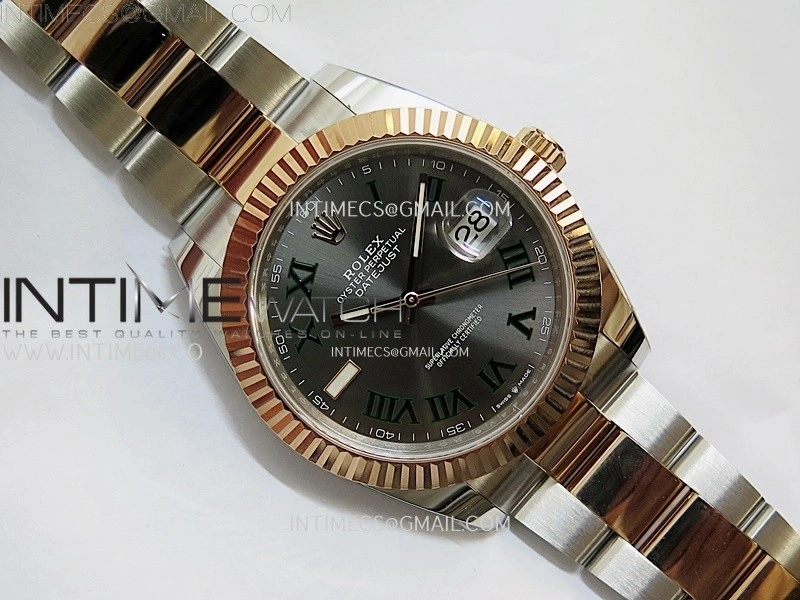 DateJust 41mm 126331 904 SS RG AR+F 1:1 Gray Dial Roman Markers On SS RG Oyster Bracelet DD3235 V2