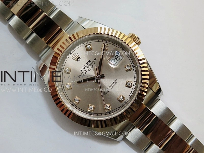 DateJust 41mm 126331 904 SS RG AR+F 1:1 RG Dial Diamond Markers On SS RG Oyster Bracelet DD3235 V2