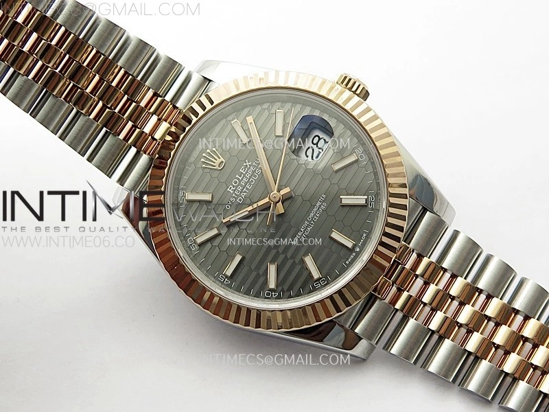DateJust 41 126331 904L SS RG VSF 1:1 Best Edition Gray Fluted Dial on Jubilee Bracelet VS3235