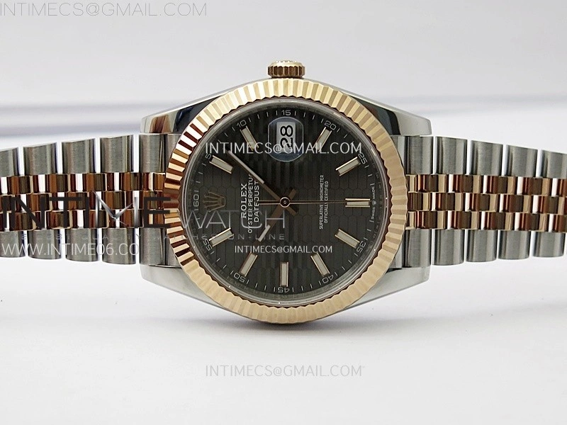 DateJust 41 126331 904L SS RG VSF 1:1 Best Edition Gray Fluted Dial on Jubilee Bracelet VS3235
