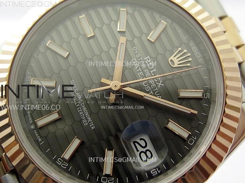 DateJust 41 126331 904L SS RG VSF 1:1 Best Edition Gray Fluted Dial on Jubilee Bracelet VS3235