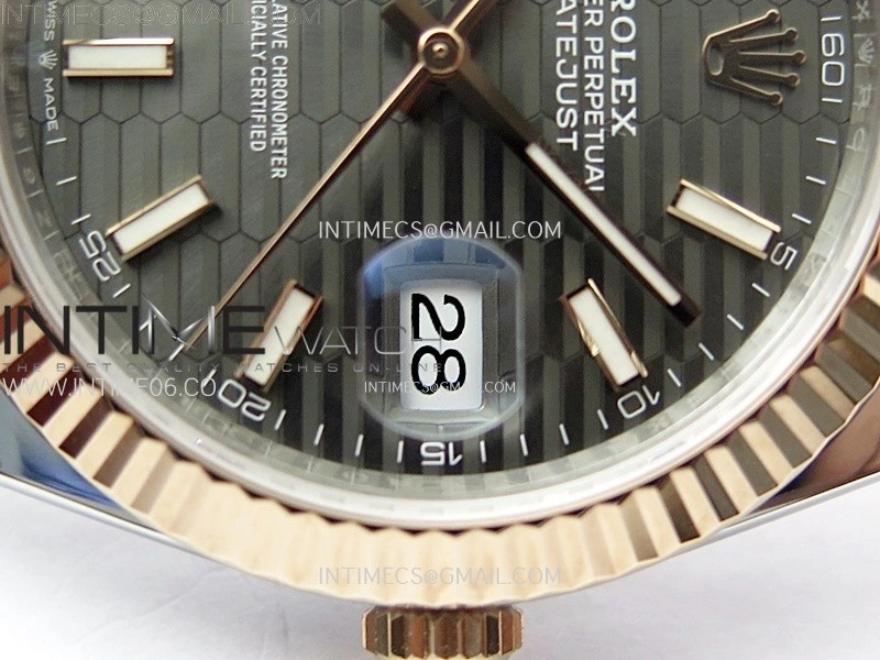 DateJust 41 126331 904L SS RG VSF 1:1 Best Edition Gray Fluted Dial on Jubilee Bracelet VS3235