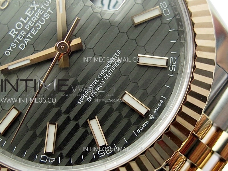 DateJust 41 126331 904L SS RG VSF 1:1 Best Edition Gray Fluted Dial on Jubilee Bracelet VS3235