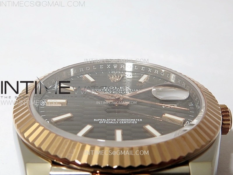 DateJust 41 126331 904L SS RG VSF 1:1 Best Edition Gray Fluted Dial on Jubilee Bracelet VS3235