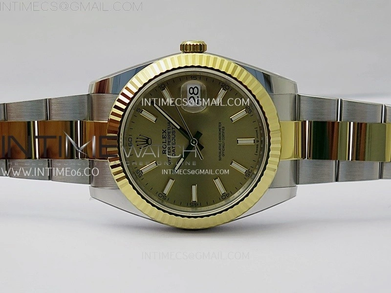 DateJust 41mm 126333 904 SS YG AR+F 1:1 Gold Dial Stick Markers On SS YG Oyster Bracelet DD3235 V2