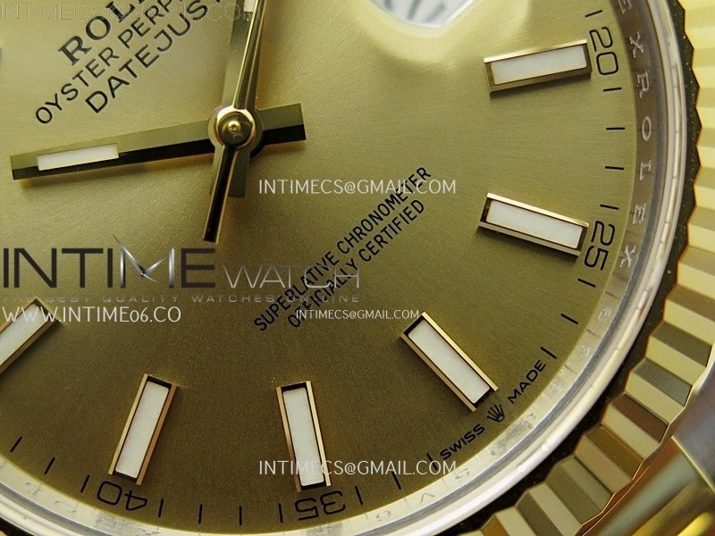 DateJust 41mm 126333 904 SS YG AR+F 1:1 Gold Dial Stick Markers On SS YG Oyster Bracelet DD3235 V2