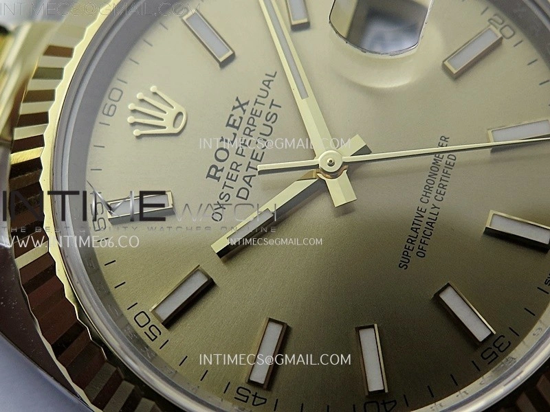 DateJust 41mm 126333 904 SS YG AR+F 1:1 Gold Dial Stick Markers On SS YG Oyster Bracelet DD3235 V2