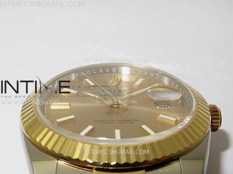 DateJust 41mm 126333 904 SS YG AR+F 1:1 Gold Dial Stick Markers On SS YG Oyster Bracelet DD3235 V2