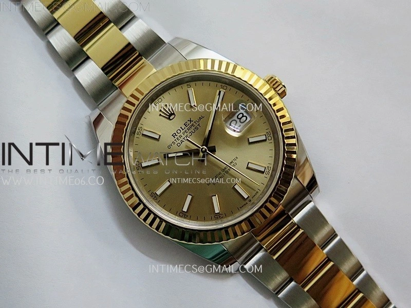 DateJust 41mm 126333 904 SS YG AR+F 1:1 Gold Dial Stick Markers On SS YG Oyster Bracelet DD3235 V2