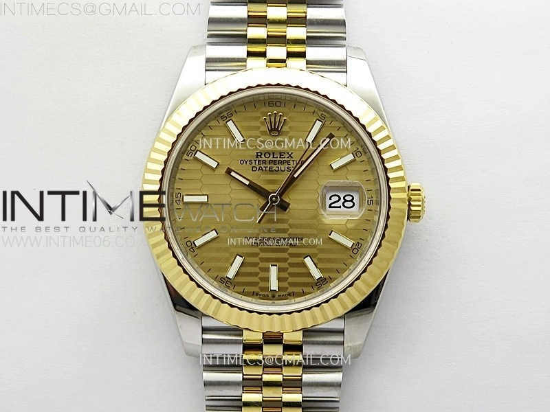 DateJust 41 126333 904L SS YG VSF 1:1 Best Edition Gold Fluted Dial on Jubilee Bracelet VS3235